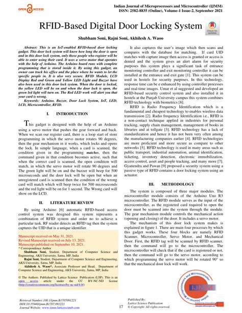 rfid based access control system project report|rfid digital door locking.